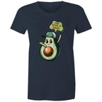 Avocado, I Don't Give A Guac - Womens T-shirt Navy Womens T-shirt Food Printed In Australia