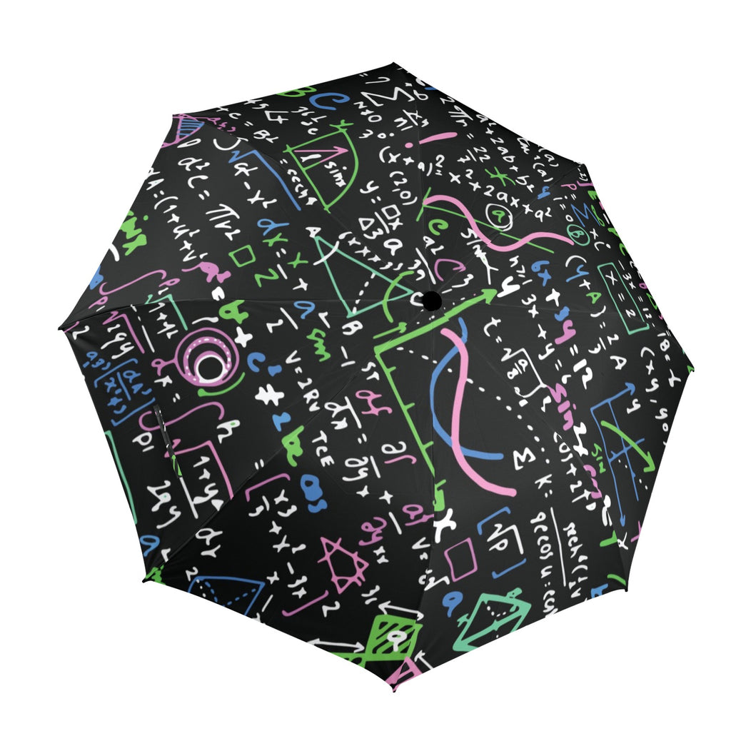 Equations In Green And Pink - Semi-Automatic Foldable Umbrella (Model U12) One Size Semi-Automatic Foldable Umbrella (U12)