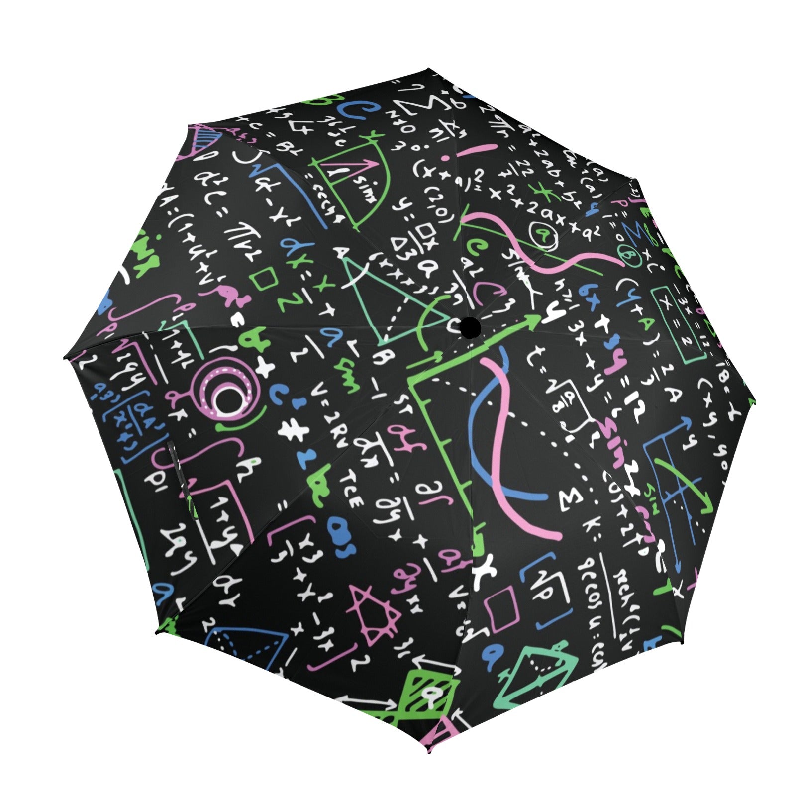 Equations In Green And Pink - Semi-Automatic Foldable Umbrella (Model U12) One Size Semi-Automatic Foldable Umbrella (U12)