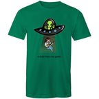 Alien Abduction, At Least I Have My Guitar - Mens T-Shirt Kelly Green Mens T-shirt Music Printed In Australia Sci Fi