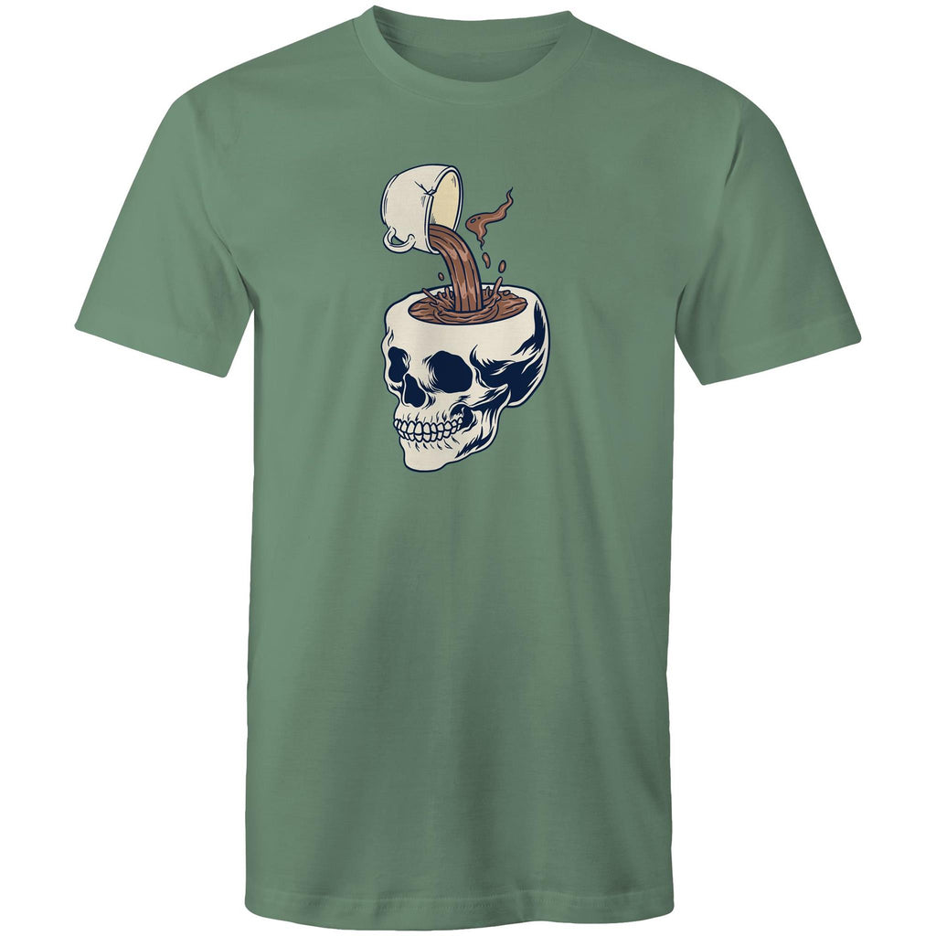 Coffee Skull - Mens T-Shirt Sage Mens T-shirt Coffee Printed In Australia