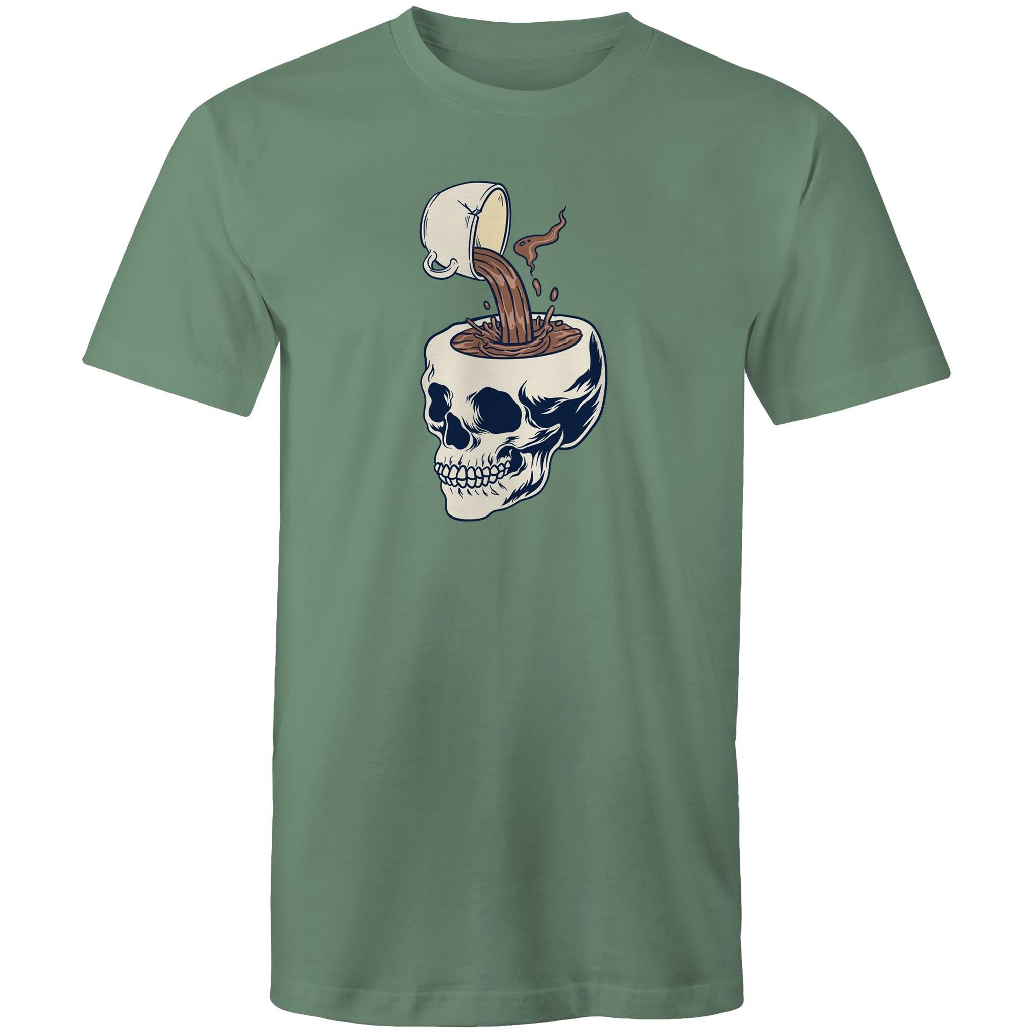 Coffee Skull - Mens T-Shirt Sage Mens T-shirt Coffee Printed In Australia