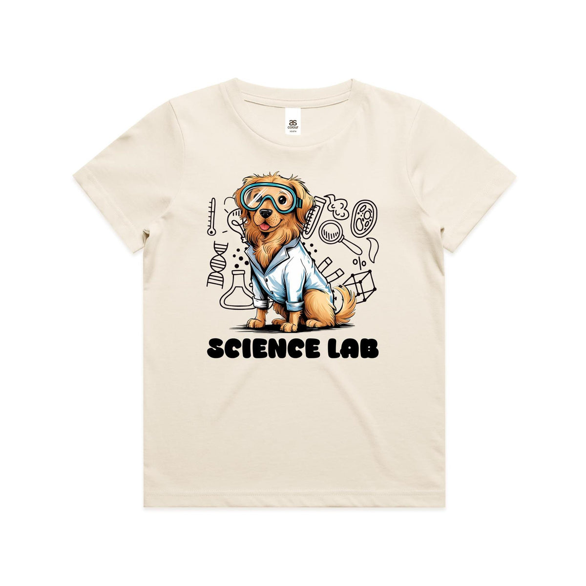 Science Lab, Dog Kids AS Colour T-shirt