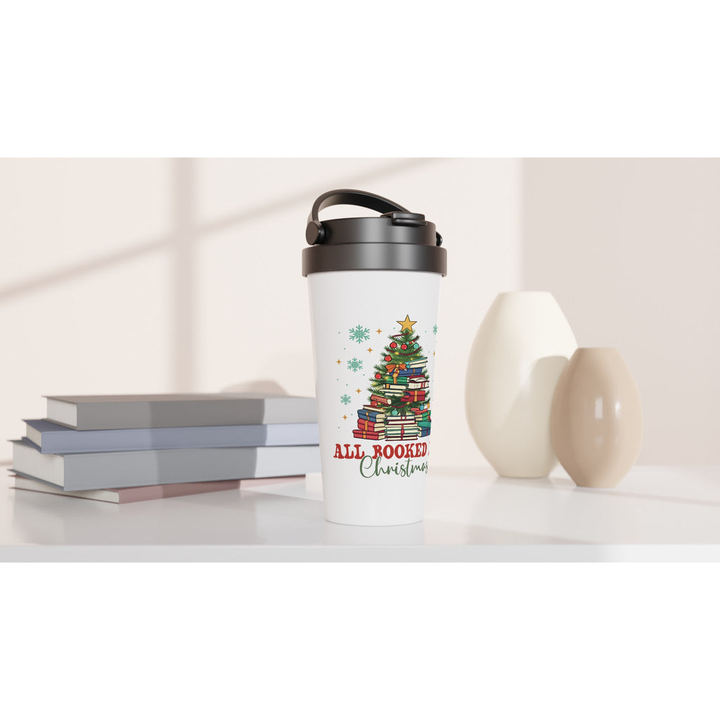 All Booked For Christmas White 15oz Stainless Steel Travel Mug Travel Mug