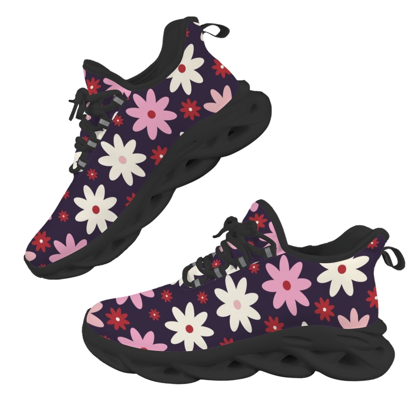 Pink Daisy Women's Twisted Sole Sneakers