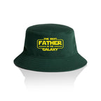 The Best Father In The Galaxy - AS Colour Bucket Hat Forest Green One Size As Colour Bucket Hat Dad Printed In Australia Space