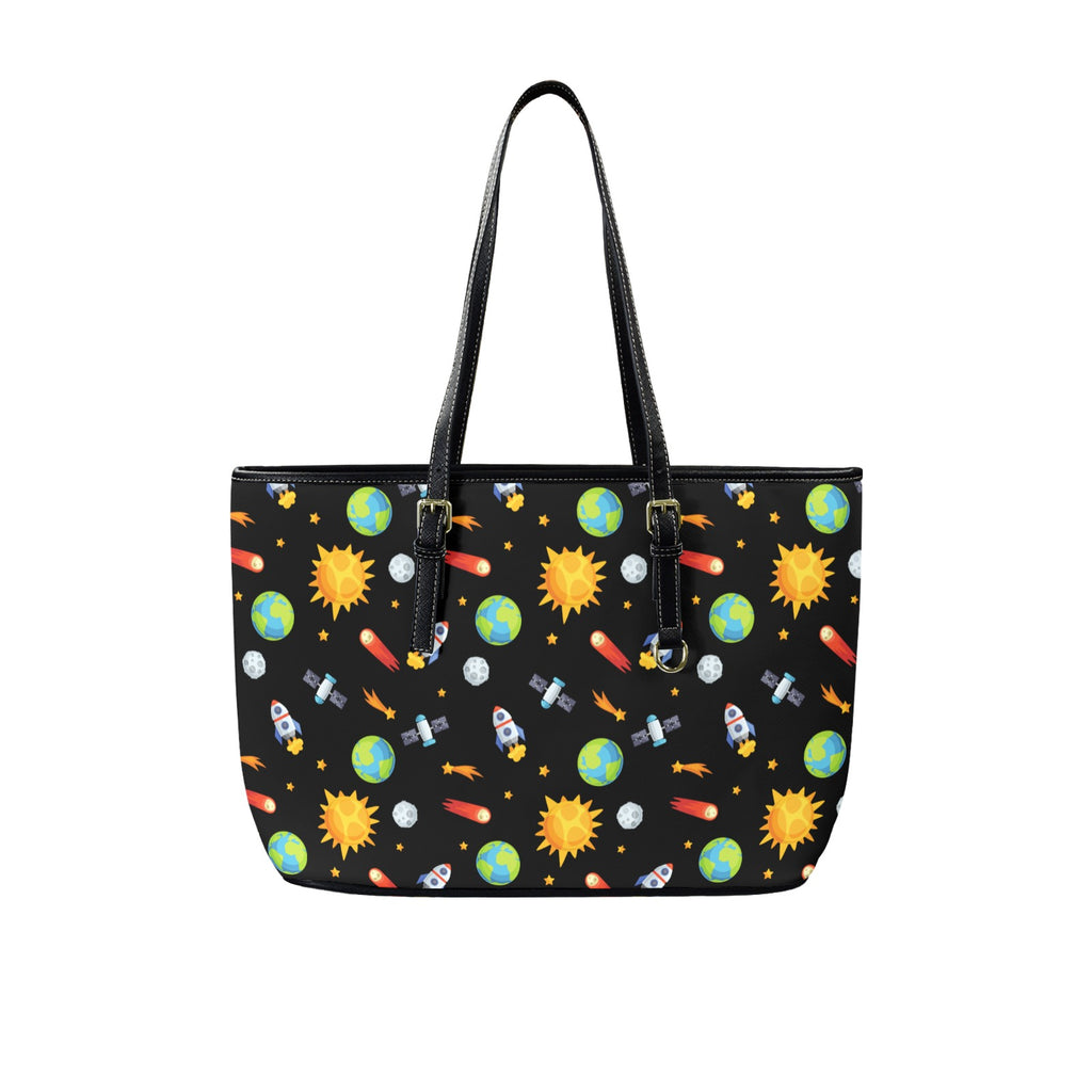 Busy Space - Leather Tote Bag-Large