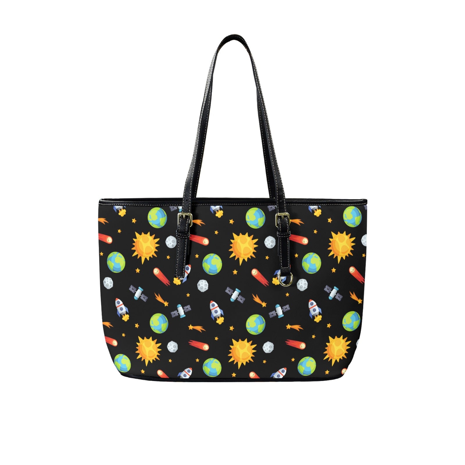 Busy Space - Leather Tote Bag-Large