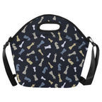 Chess Pattern - Neoprene Lunch Bag/Large (Model 1669) One Size Neoprene Lunch Bag Chess Games Printed Offshore