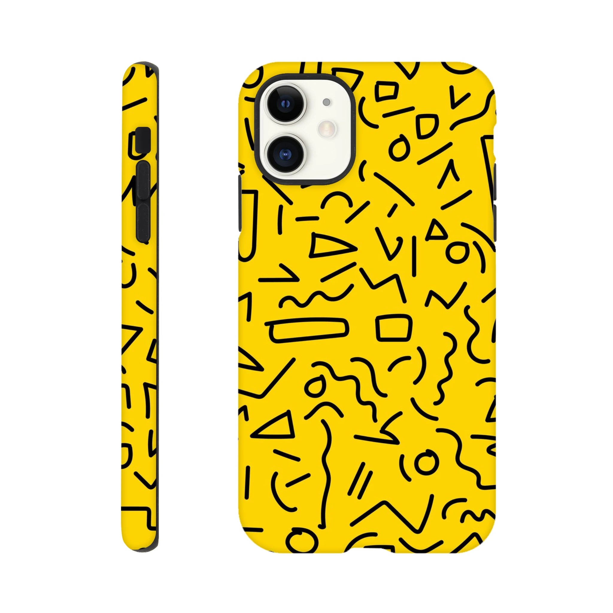 Yellow Black Graphic Squiggle - Apple iPhone Tough case iPhone Tough Case Globally Fulfilled Retro