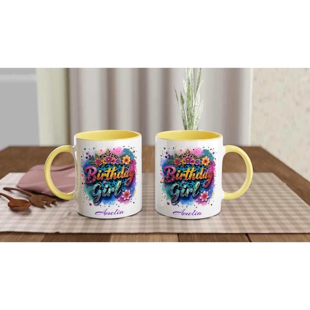 Personalise - Birthday Girl - 11oz Ceramic Mug Personalised 11oz Mug Birthday customise Globally Fulfilled Name personalise