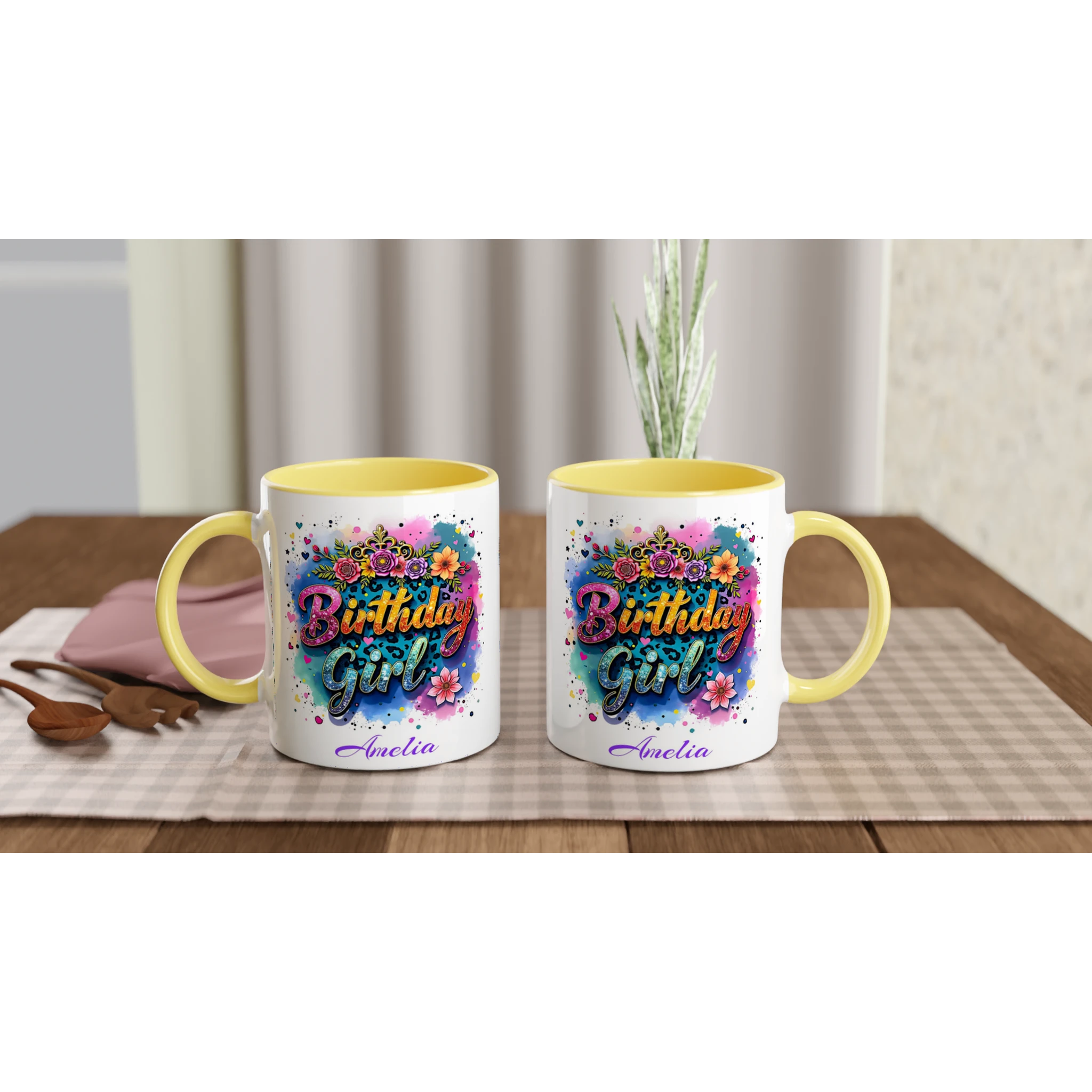 Personalise - Birthday Girl - 11oz Ceramic Mug Personalised 11oz Mug Birthday customise Globally Fulfilled Name personalise
