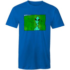 Alien Backing Into Hedge Meme - Mens T-Shirt Bright Royal Mens T-shirt Printed In Australia Sci Fi