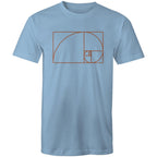 Fibonacci - Mens T-Shirt Carolina Blue Mens T-shirt Maths Printed In Australia Science