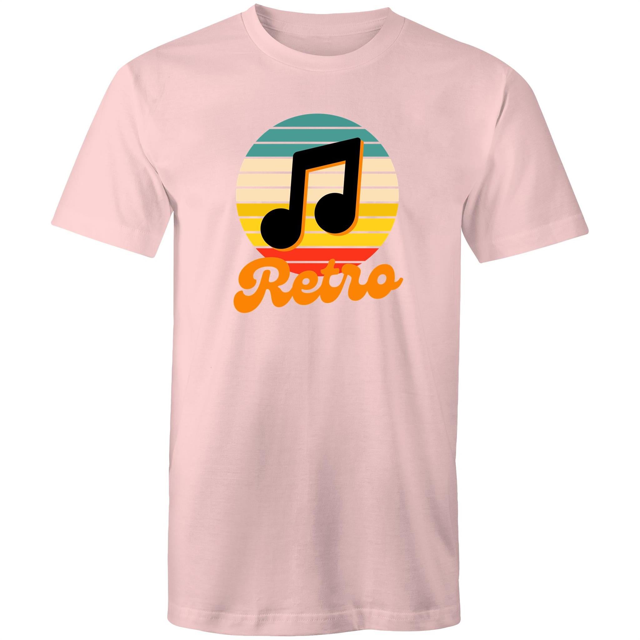 Retro Music - Mens T-Shirt Pink Mens T-shirt Music Printed In Australia Retro