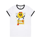 Stay Cool - Women's Ringer Tee White Black Womens Ringer T-shirt Printed In Australia