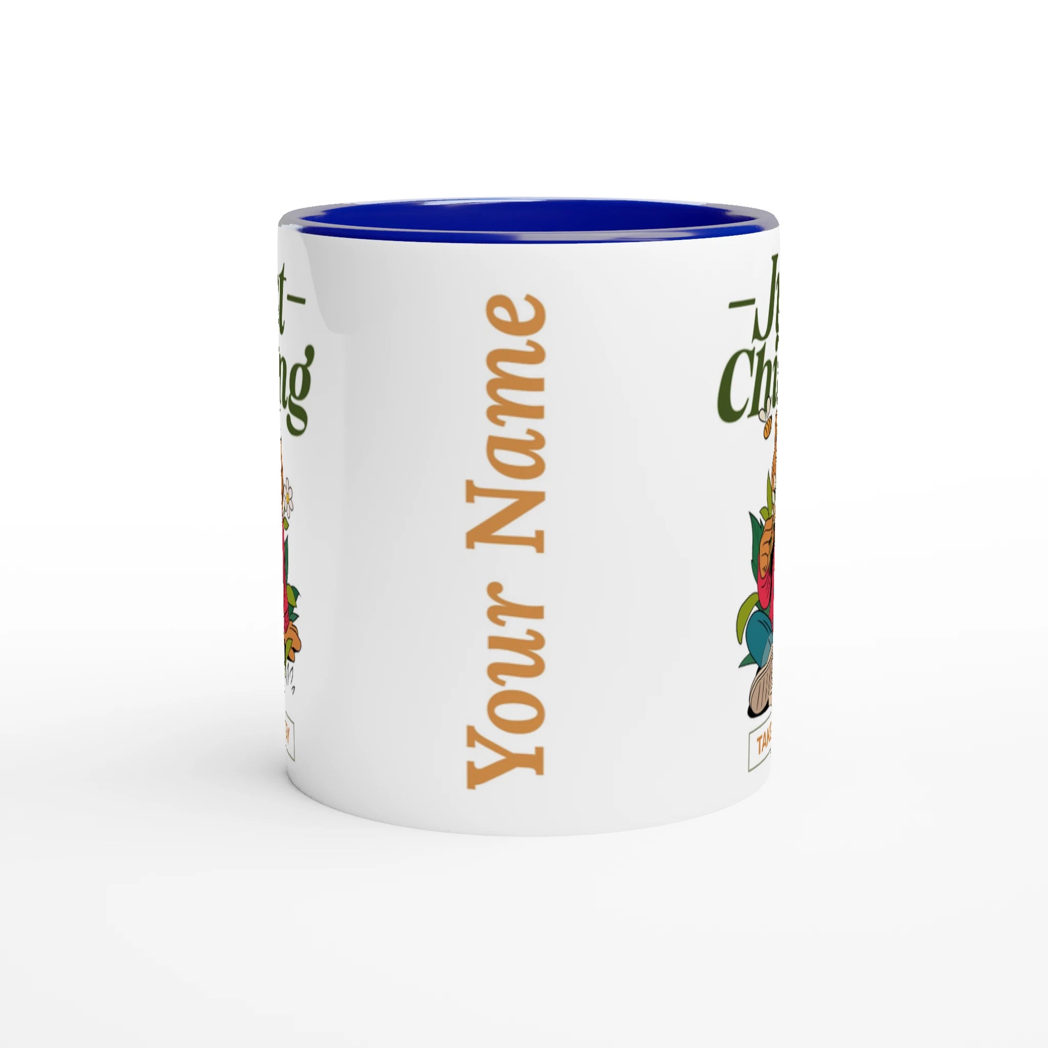 Personalised - Just Chilling - White 11oz Ceramic Mug with Colour Inside Personalised 11oz Mug animal customise Globally Fulfilled personalise
