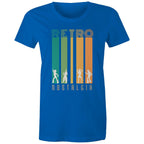 Retro Nostalgia - Womens T-shirt Bright Royal Womens T-shirt Printed In Australia Retro