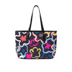 Floral In The Abstract PU Leather Tote Bag Large One Size Leather Tote Bag-Large Printed Offshore