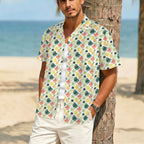Pineapple Tropical Men's Crinkle Hawaiian Shirt