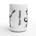Personalised Cat Playing Guitar White 15oz Ceramic Mug Personalised 15oz Mug animal Globally Fulfilled Music