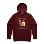 Bacon, You Are Truly Egg-cellent - Mens Hoodie Burgundy Mens Hoodie Food Printed In Australia