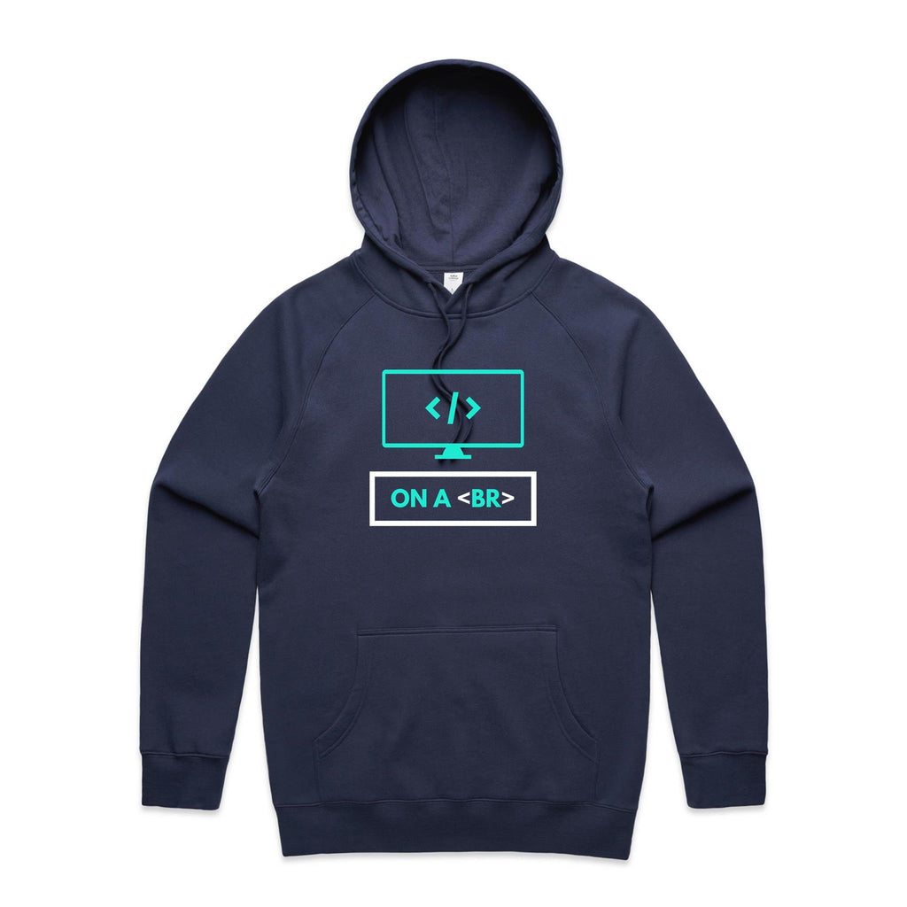 On A Break, Coding - Mens Hoodie Midnight Blue Mens Hoodie Printed In Australia Tech