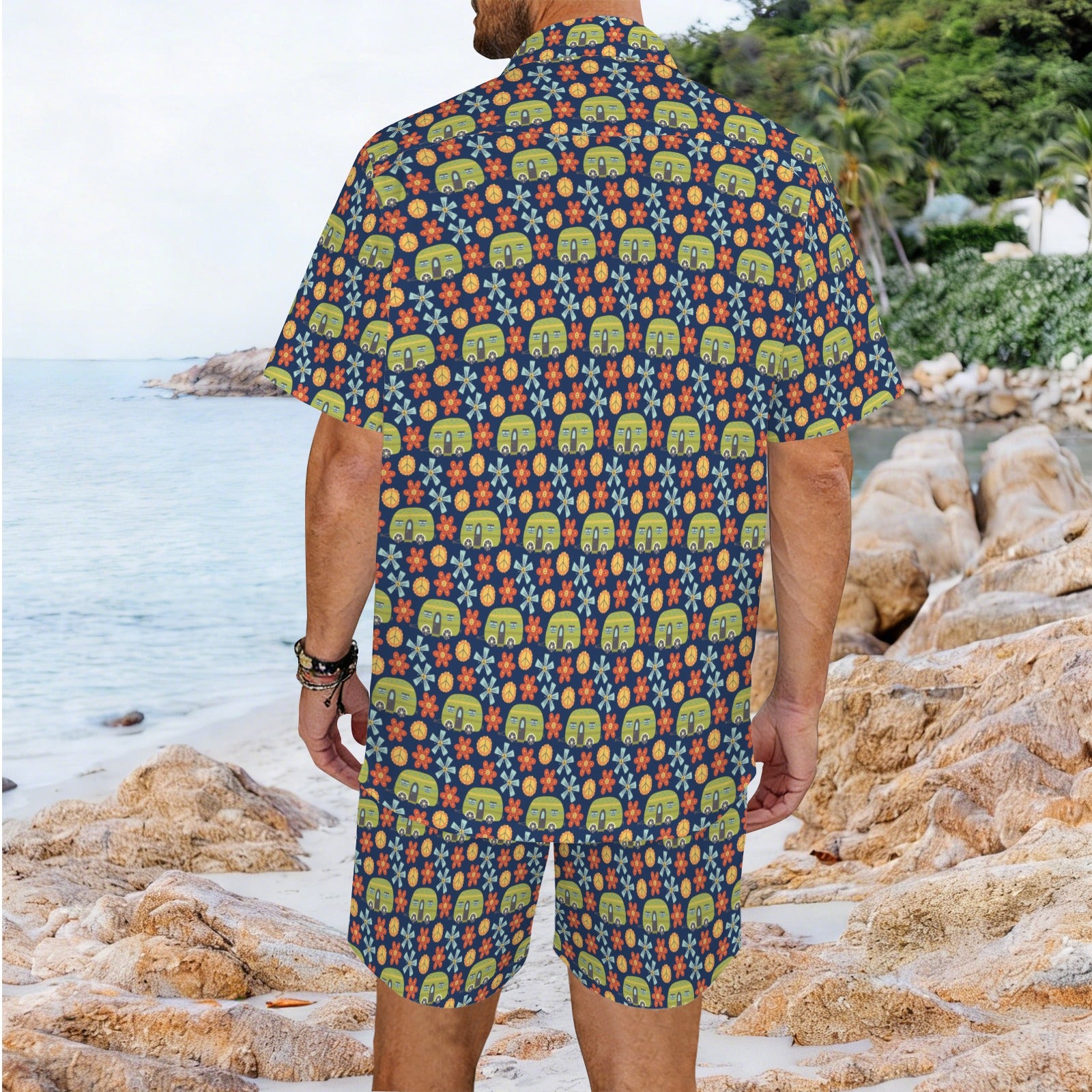 Hippie Caravan - Men's Hawaiian Shirt & Shorts Set