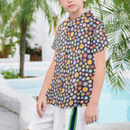Groovy Flowers Senior Kids Hawaiian Shirt