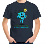 Make Every Day A Happy Earth Day - Kids Youth T-Shirt Navy Kids Youth T-shirt Environment Printed In Australia