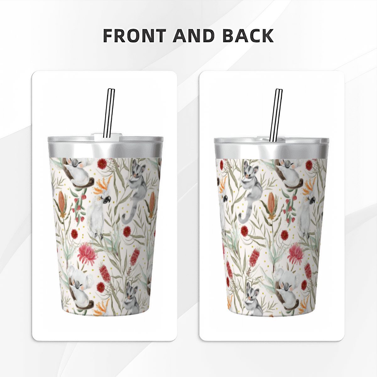 Australian Plants And Animals Small Stainless Steel Travel Mug Cup 12oz/350ml