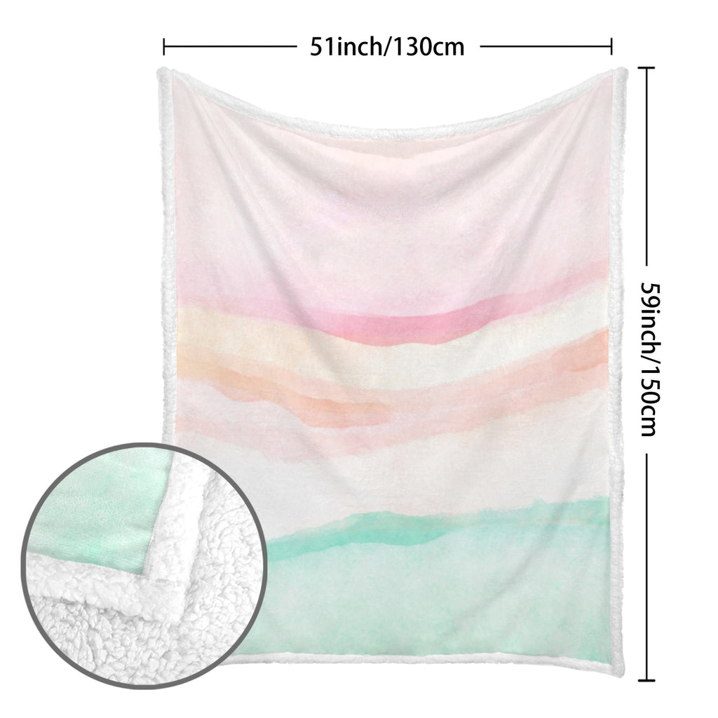 Pastel Stripes - Double-Layer Fleece Blanket 51"x59"