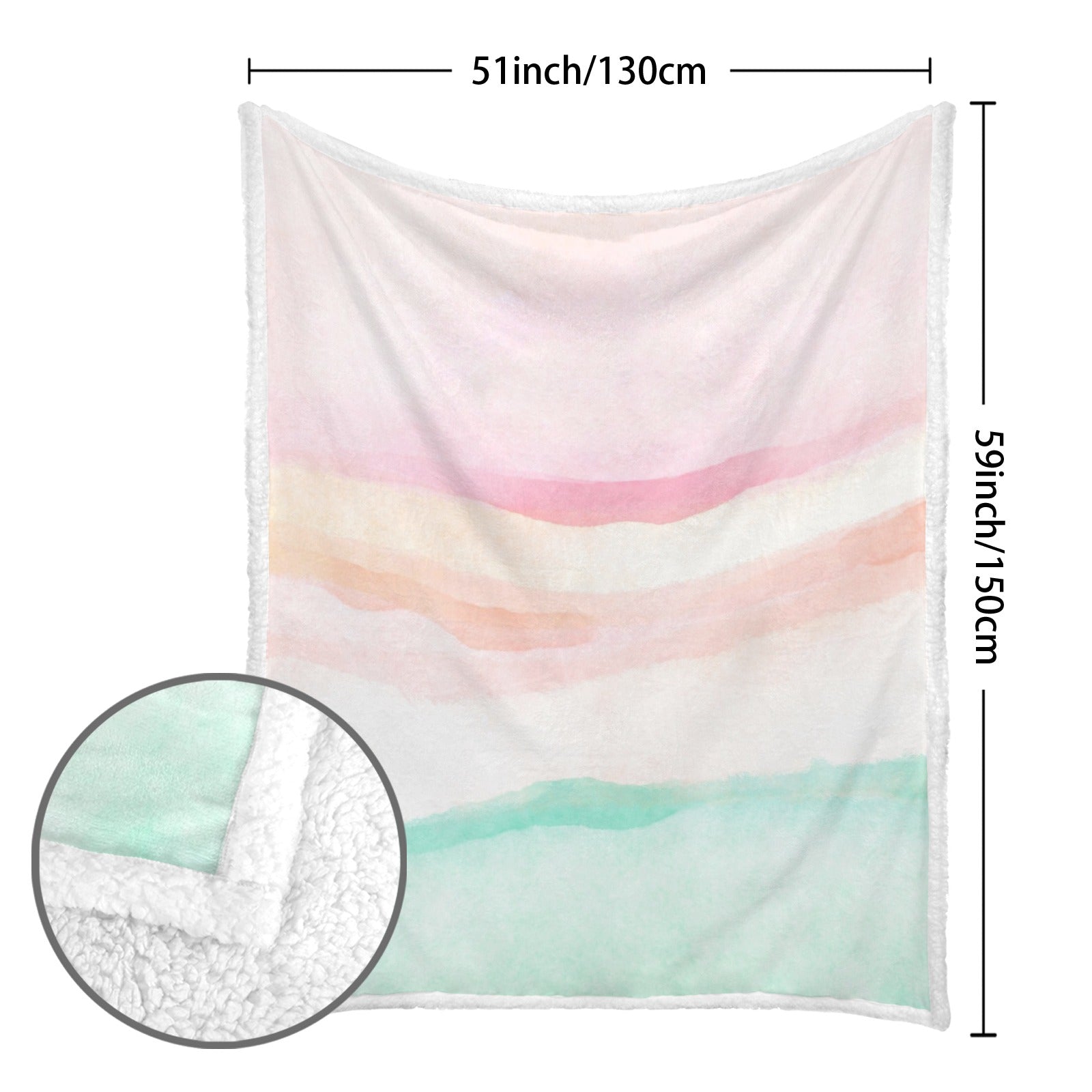 Pastel Stripes - Double-Layer Fleece Blanket 51"x59"