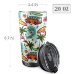 Surfing Safari 20oz Mobile Tumbler with Lid (Black Lock) 20oz Travel Mug Printed Offshore Surf