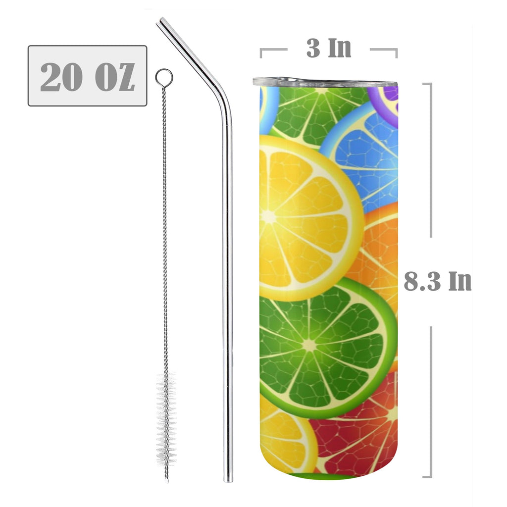 Citrus 20oz Tall Skinny Tumbler with Lid and Straw