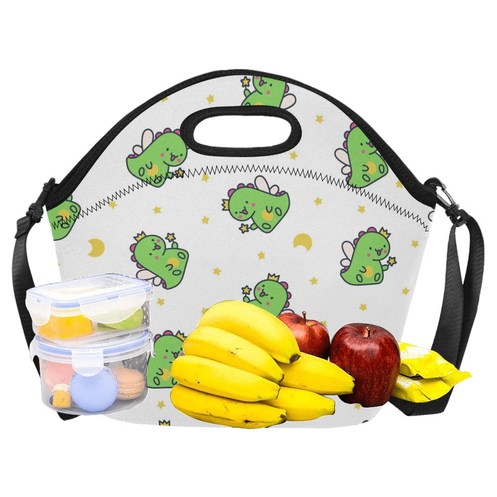 Dinosaur Fairy Neoprene Lunch Bag/Large (Model 1669) Neoprene Lunch Bag animal Printed Offshore