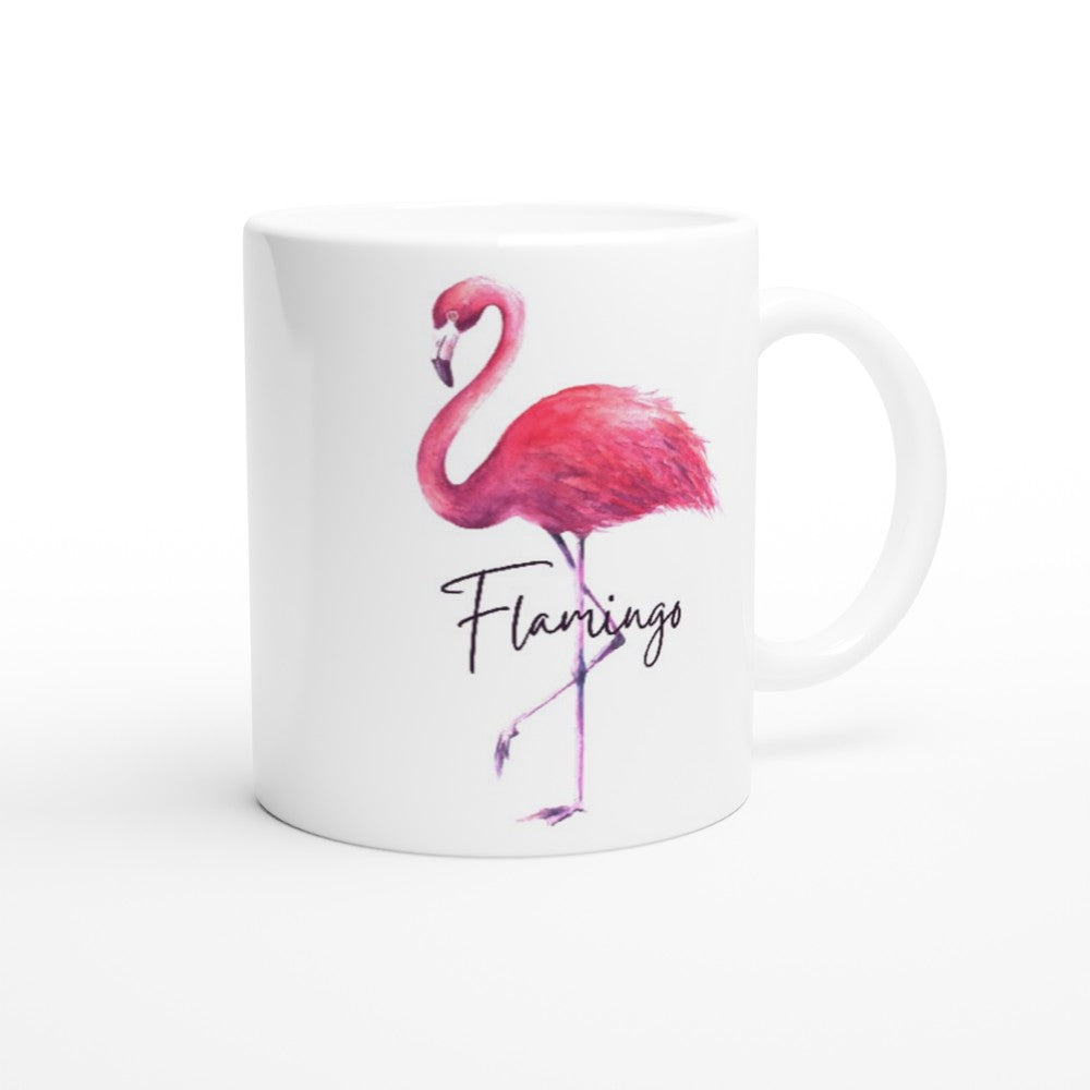 Flamingo - White 11oz Ceramic Mug White 11oz Mug animal Globally Fulfilled