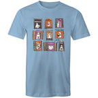 Ghosts In Windows - Mens T-Shirt Carolina Blue Mens T-shirt Halloween Printed In Australia