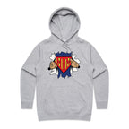 Super Mum - Womens Hoodie Grey Marle Womens Hoodie comic Mum Printed In Australia