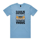 Please Be Patient, I'm From The 1900's Men's AS Colour T-shirt Carolina Blue Mens T-shirt Music Printed In Australia