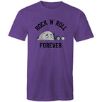 Rock And Roll Forever - Mens T-Shirt Purple Mens T-shirt Music Printed In Australia