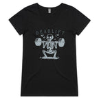Deadlift Skeleton - Womens V-Neck T-Shirt Black Womens Active V-Neck T-shirt Fitness Printed In Australia