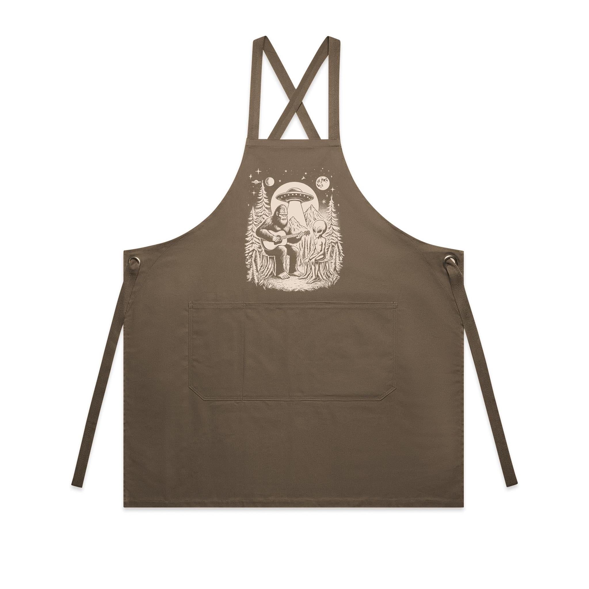 Alien And Bigfoot Playing Guitar - AS Colour Carrie Apron