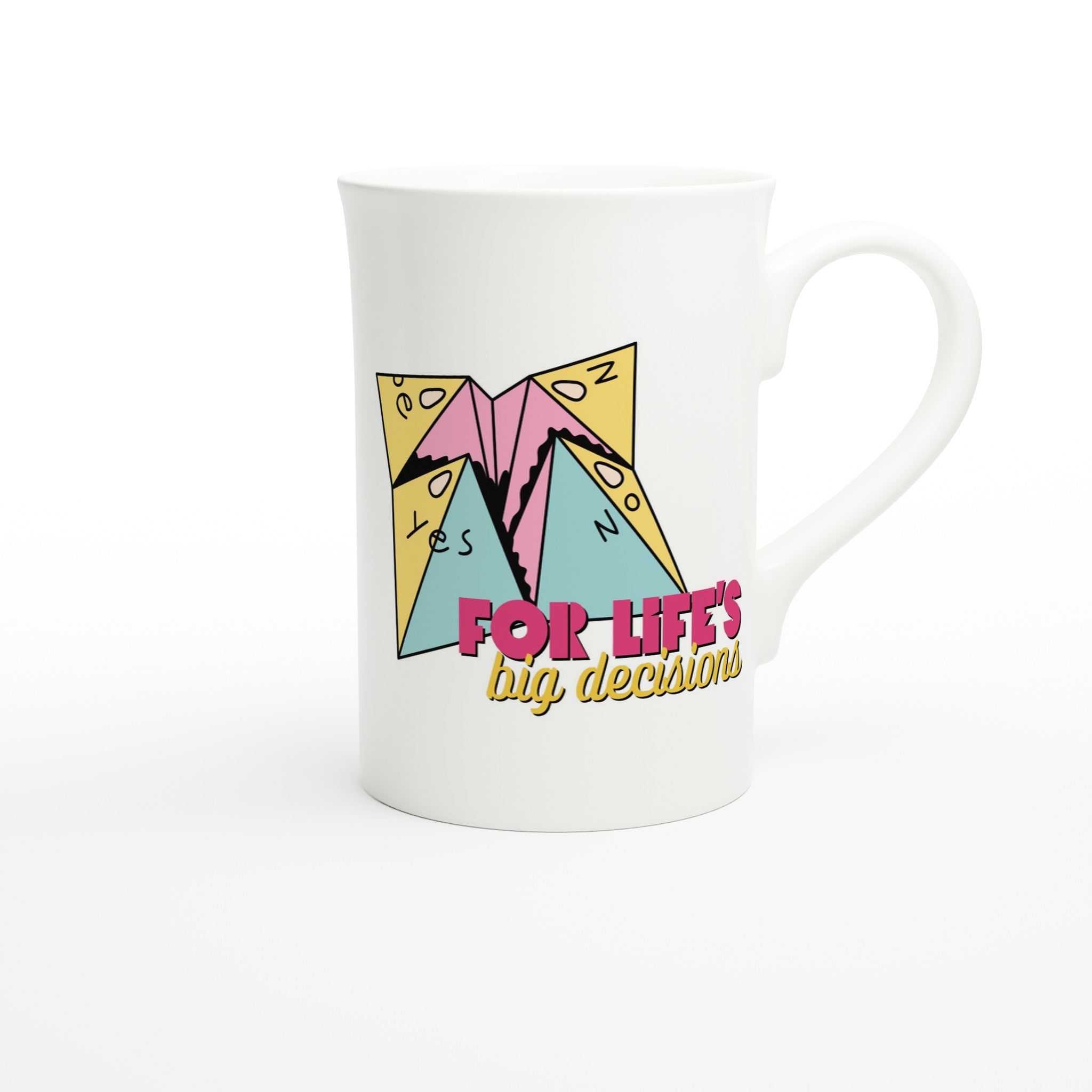 For Life's Big Decisions - White 10oz Porcelain Slim Mug Porcelain Mug Games Globally Fulfilled