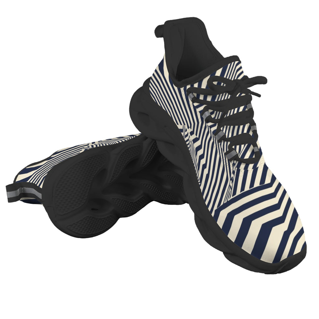 Black Stripes Men's Twisted Sole Sneakers