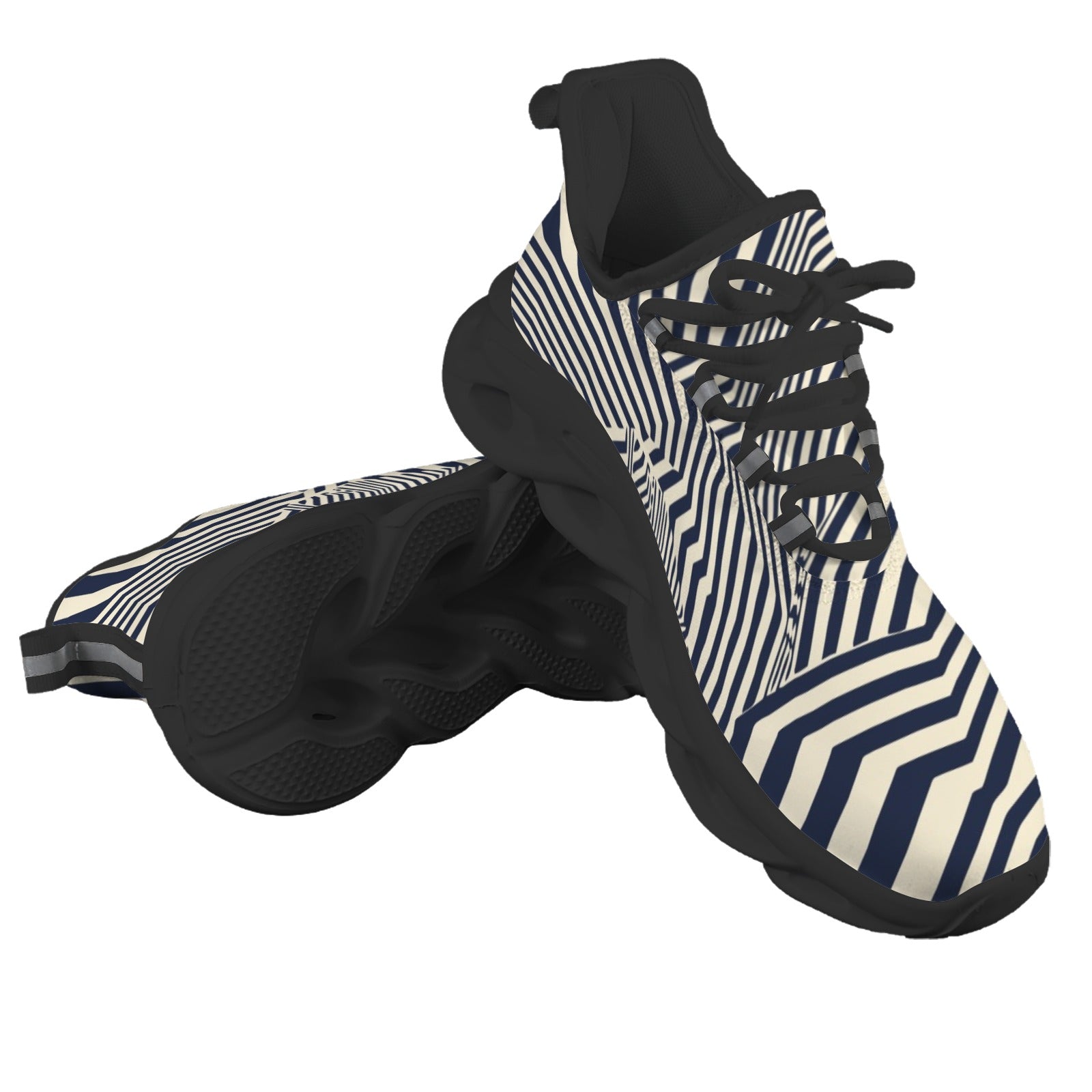 Black Stripes Men's Twisted Sole Sneakers