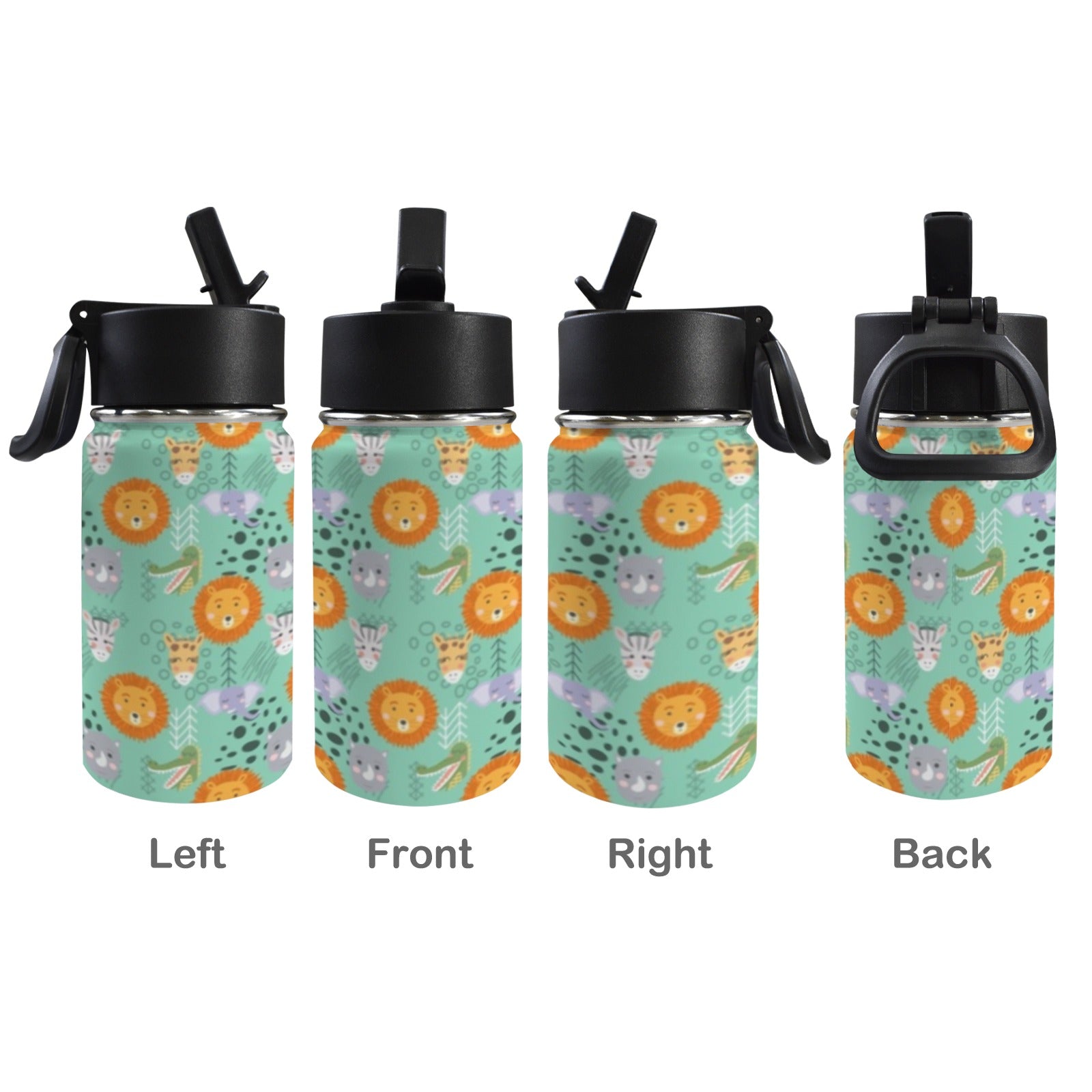 Safari Animals 12oz Kids Water Bottle with Straw Lid
