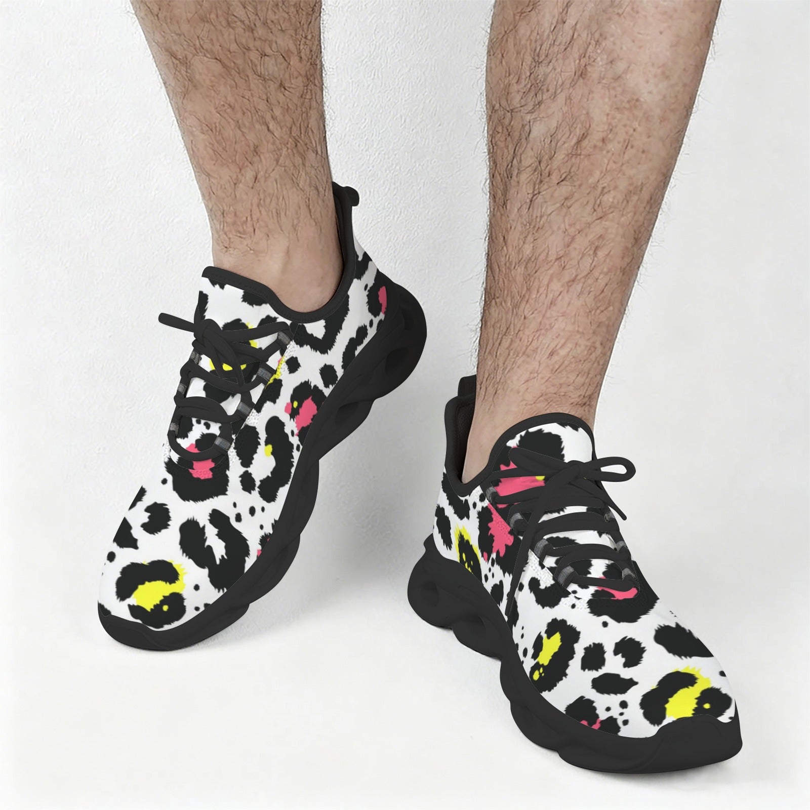 Leopard Print Colour Men's Twisted Sole Sneakers