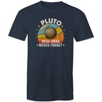 Never Forget Pluto - Mens T-Shirt Navy Mens T-shirt Printed In Australia Space