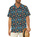 Galaxy Men's Short Sleeve Hawaiian Shirt Men's Hawaiian Shirt (New) Printed Offshore Space